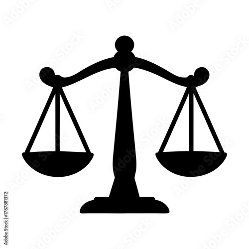 Black silhouette of a scale representing justice, balance, and legal matters