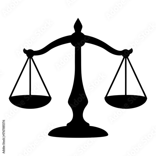 Silhouette of the Scales of Justice Symbolizing Law and Legal Balance