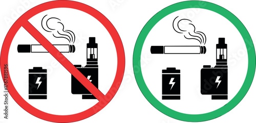 Vaping Rules Permitted and Prohibited Electronic Cigarette Use Sign