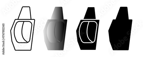 Perfume bottle vector mockup. Fragrance spray glass container icon