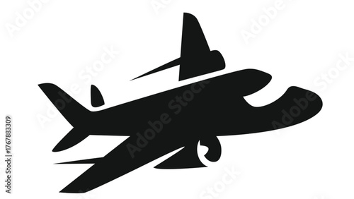 silhouette of airplane symbol on a white vector.eps