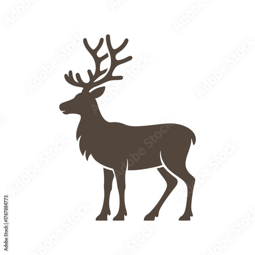 Reindeer Icon on White Background Vector Art Illustration on white background.