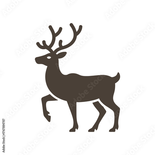 Reindeer Icon on White Background Vector Art Illustration on white background.