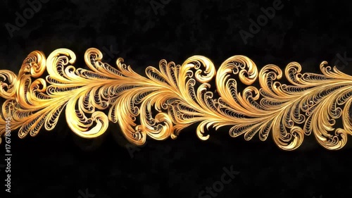 Elegant golden floral design on a dark background, perfect for decoration