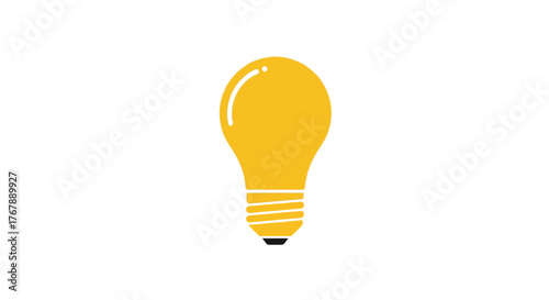 Yellow light bulb vector icon illustration for creative idea and innovation concept