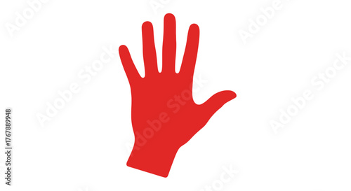 Red hand graphic vector illustration for design projects and creative applications use