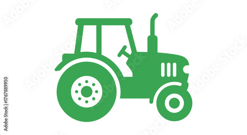 Green tractor vector illustration for agricultural machinery and farming equipment needs