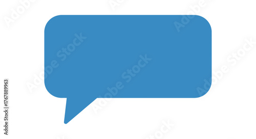 Blue speech bubble vector graphic for communication and message design element use cases