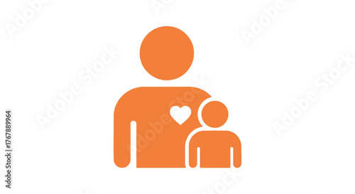 Childcare adoption foster care parenting support icon for family services and love