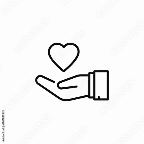 charity donation love icon sign vector