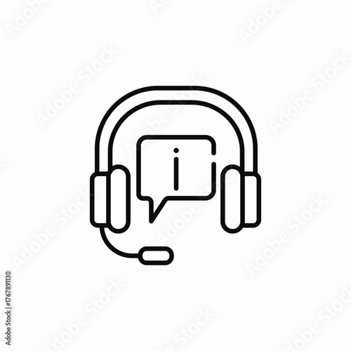 headset suppoer center information icon sign vector