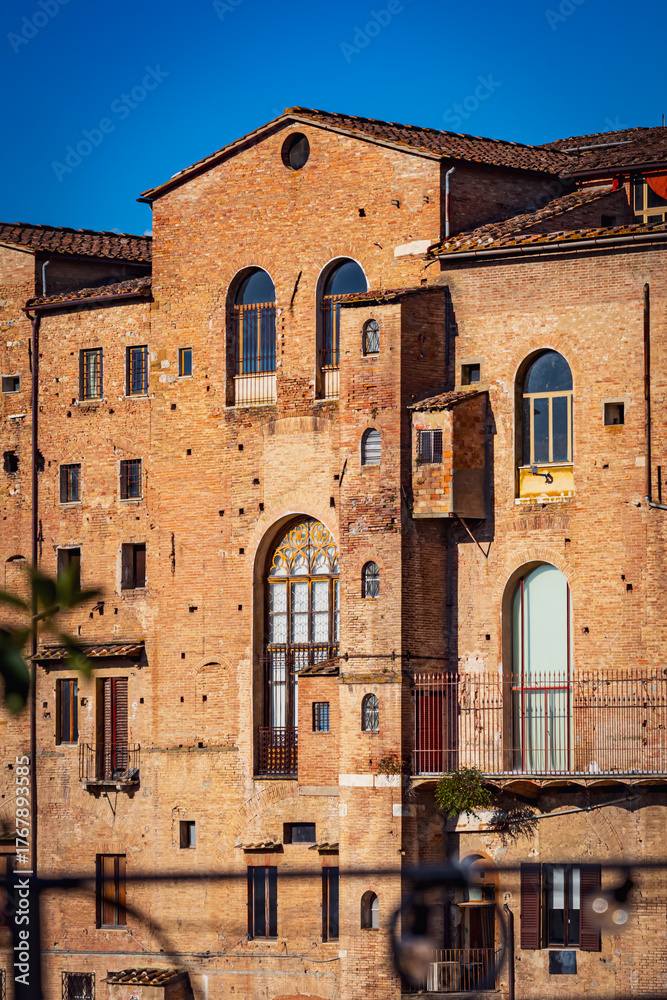 Fototapeta premium Old buildings in the city of Siena, Tuscany, Italy.