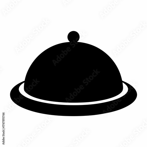 Elegant black serving platter with a dome lid, representing fine dining