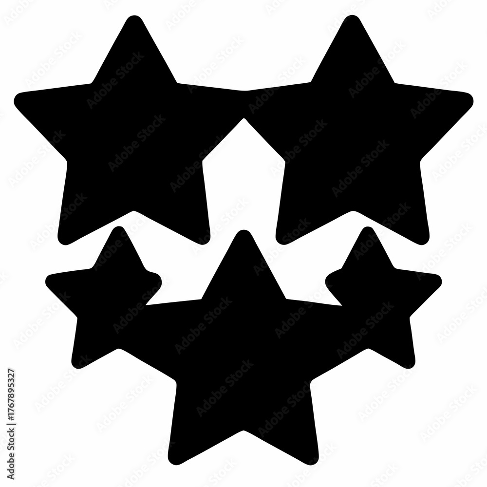 Fototapeta premium A bold arrangement of five stars in varying sizes and placement