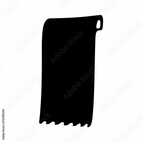 Silhouette of receipt paper with jagged edge and hanging hole at top