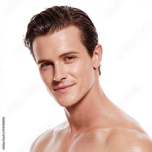 Free handsome man white background