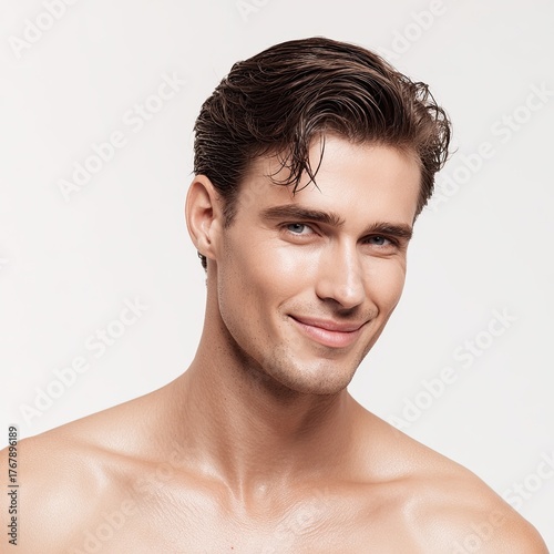 Free handsome man white background