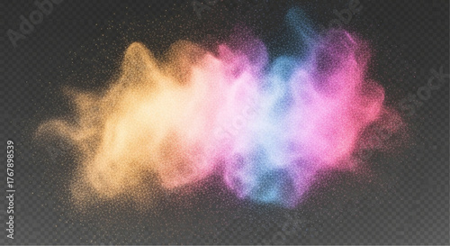 Abstract artistic cloud of colorful smoke, floating and blending seamlessly together, with gradients of hues. A visual representation of a sense of serenity. vector illustration
