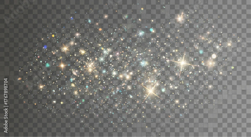 A stunning display of sparkling stardust particles, creating an eye-catching illustration of cosmic wonder, perfect for adding an element of magic and brilliance. vector illustration