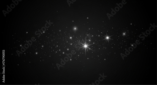 A captivating depiction of the cosmic expanse, a constellation of twinkling stars against the night, a symphony of light in the vast, deep darkness. vector illustration