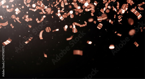 A cascade of shimmering confetti gracefully falls, creating a captivating display of celebration and festivity, with each piece reflecting a soft. vector illustration