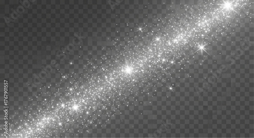 A radiant stream of sparkling stardust streaks across the cosmos, evoking wonder and enchantment. vector illustration overlay