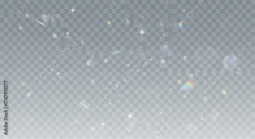 Captivating light particles dancing delicately, offering an ethereal display. Evokes a sense of enchantment. vector illustration overlay