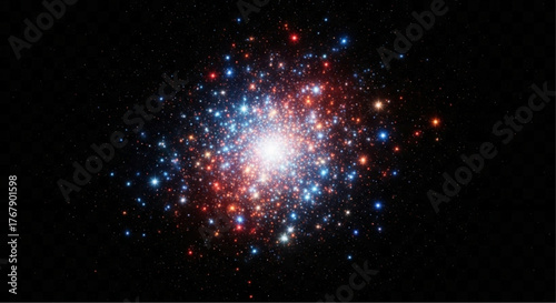 A captivating view of a star cluster illuminating the vast expanse of the cosmos. Witness the awe-inspiring brilliance of celestial bodies. vector illustration overlay