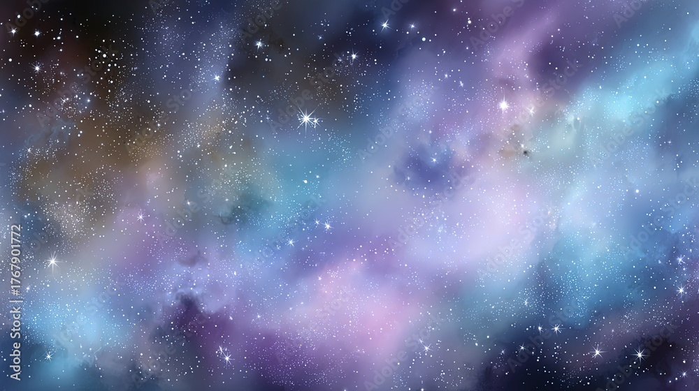 Fototapeta premium Abstract Colorful Space Background With Nebulae