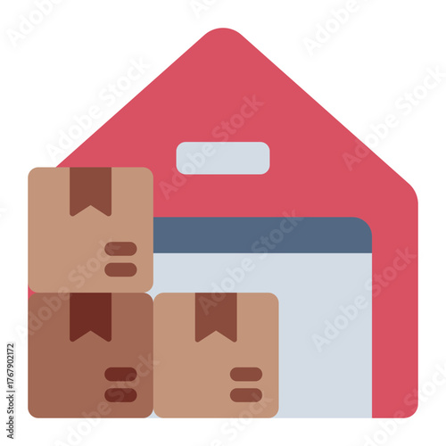 warehouse storage flat icon for inventory and logistics