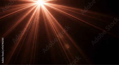 Radiant energy burst forth, a captivating display of light emanating from a central point, forming striking beams against a dark backdrop. vector illustration overlay