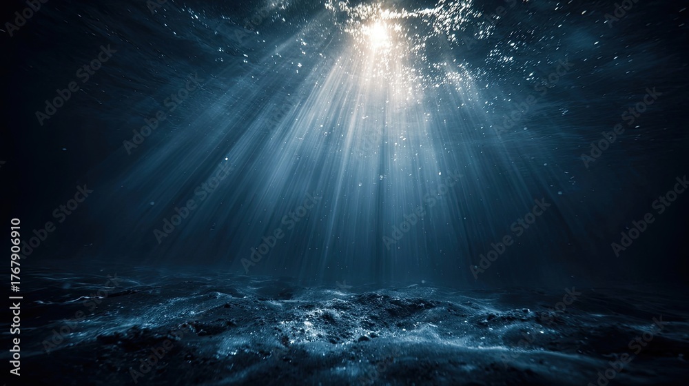 Fototapeta premium Stunning Underwater Scene With Sunbeams