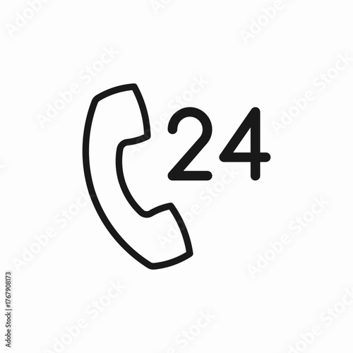 call 24 hours icon sign vector