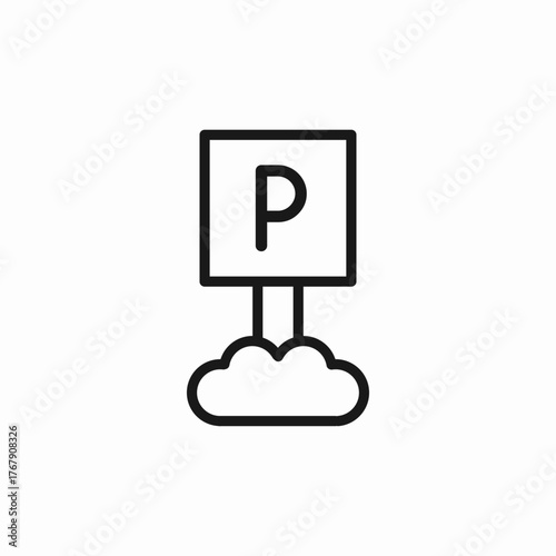 parking zone icon sign vector