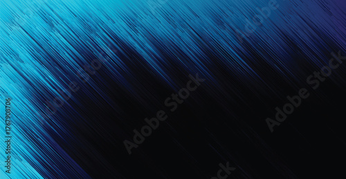 Abstract digital art piece with a gradient of blue and black diagonal lines.