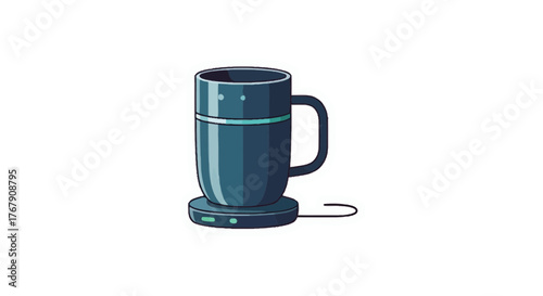 Modern Heated Mug Illustration Stay Warm with this Stylish, Temperature-Controlled Coffee Cup