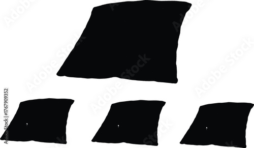  pillows victor design, black color 