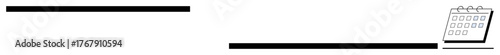 Horizontal timeline with bold lines and a small calendar icon at the end, representing time tracking, scheduling, planning, deadlines, time management, progress monitoring, and organization. A simple