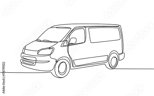 a van on white background, symbolizing travel, transport, road life, and modern minimalist vehicle art.