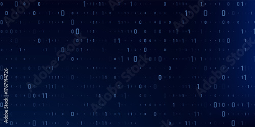 Abstract digital background with ones and zeros. Vector graphic pattern with binary code