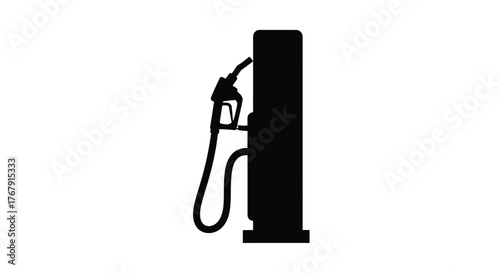 Simple black silhouette of a gas pump for fuel station imagery