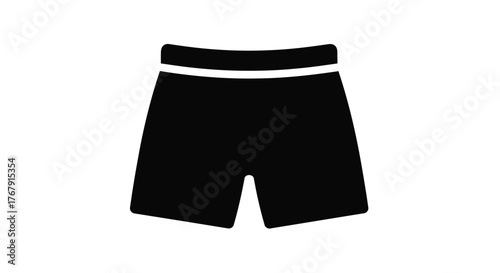 Simple black silhouette of a pair of casual summer shorts