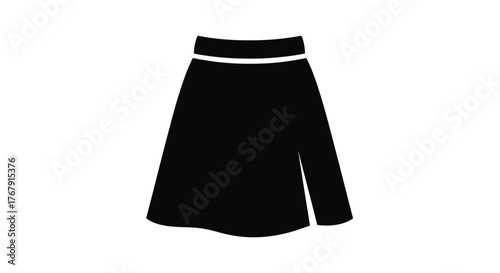 Simple black skirt silhouette depicted on a clean white background