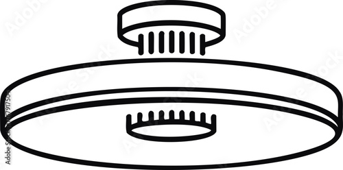 Shower head sketch, hand drawn line art with circular rain design — stock vector