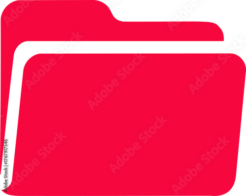 Red folder icon sketch, hand drawn style, simple minimal document symbol — stock vector