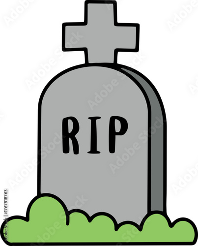 halloween cemetery tomb vector illustration 