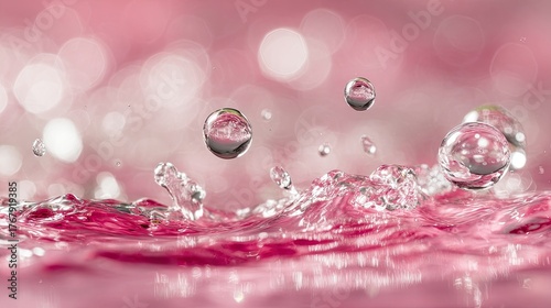 Pink Water Splash Abstract Background