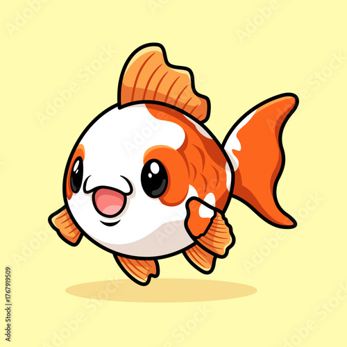 Cute kawaii koi fish character vector design