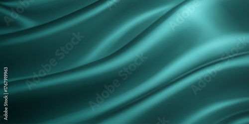 Smooth, flowing teal fabric with subtle sheen and soft folds, creating a sense of luxury and elegance.