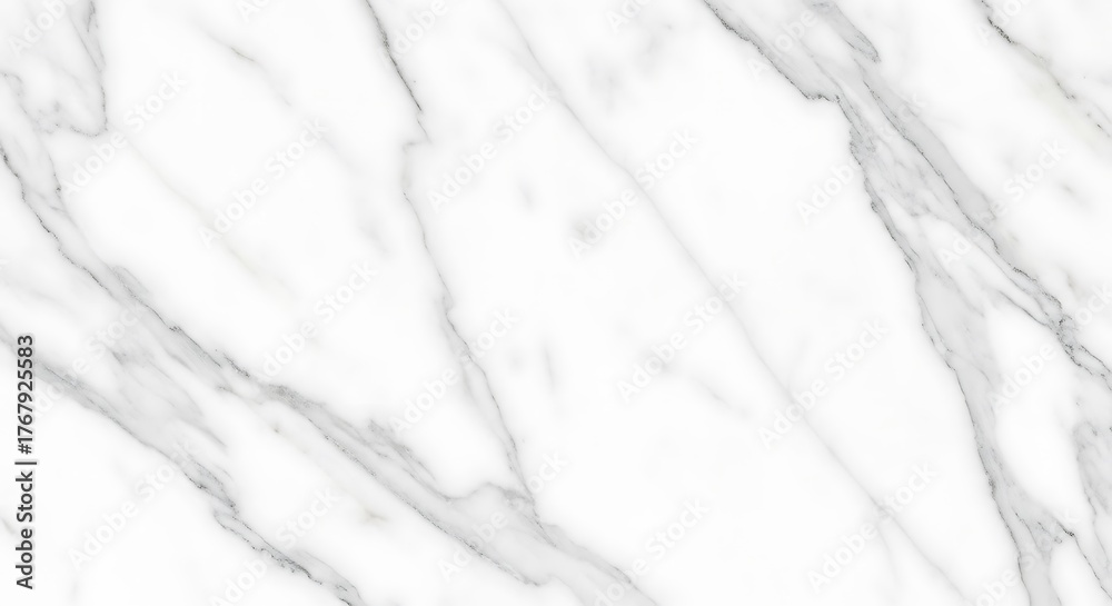 Obraz premium Elegant white marble texture featuring a graceful and fluid pattern of gray veins, creating a luxurious and sophisticated natural stone background